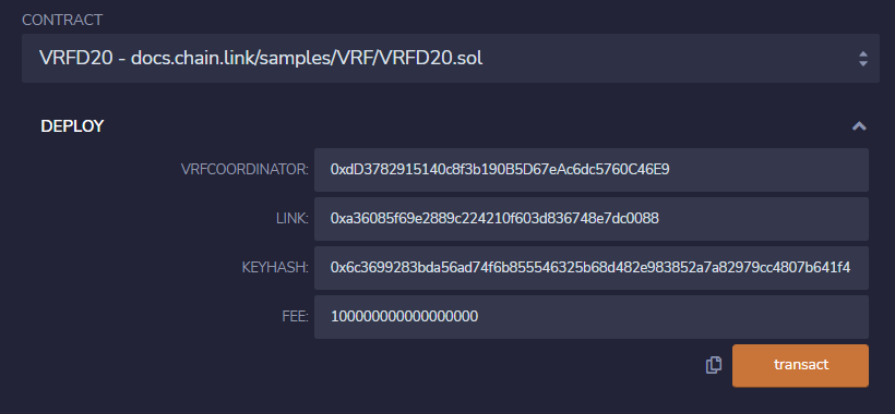 Remix contract parameters to deploy